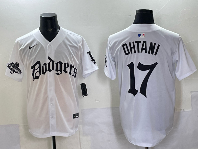 Men Los Angeles Dodgers 17 Ohtani white Nike 2025 MLB jersey 0011